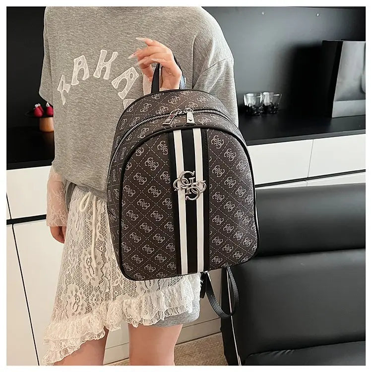 Luxury large capacity outdoor travel handbag, modern trendy women's backpack, classic design zipper shoulder bag