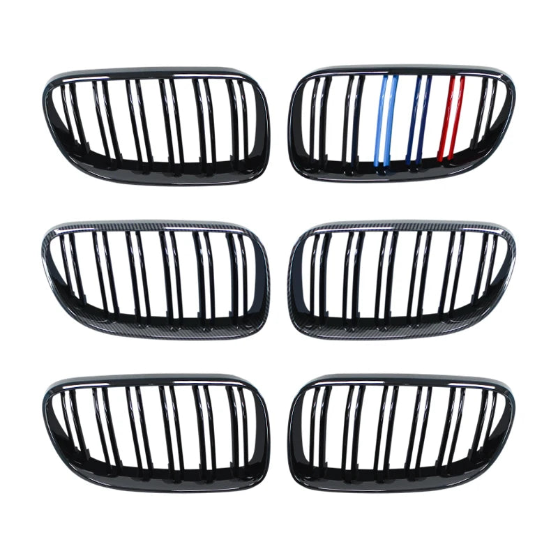 For BMW 3-Series E92 E93 M3 Coupe LCI 2010-2013 2Pcs Car Style Black Front Kidney Double Slat Grill Grille