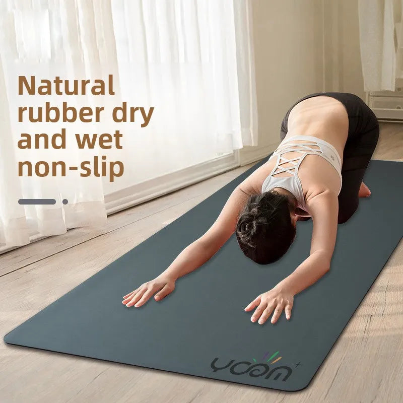 ‌PU & Natural Rubber Yoga Mat - Women’s Anti-Slip Fitness Mat with Laser Alignment Lines, Extra Thick & Durable Premium Edition‌