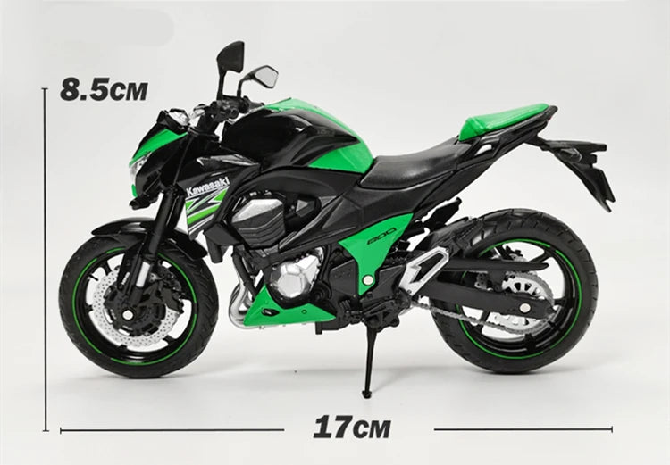 1/12 Kawasaki Ninja Z800 Alloy Racing Cross-country Motorcycle Model Simulation Metal Toy Street Motorcycle Model Childrens Gift