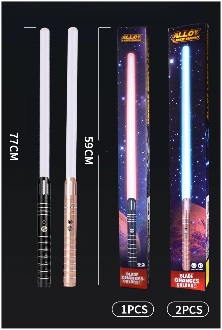 Upgraded Version Gravity Sensing Light Saber 2 In 1 15-color Metal Laser Sword Rechargeable Toy Party Glow Sword,Halloween And C