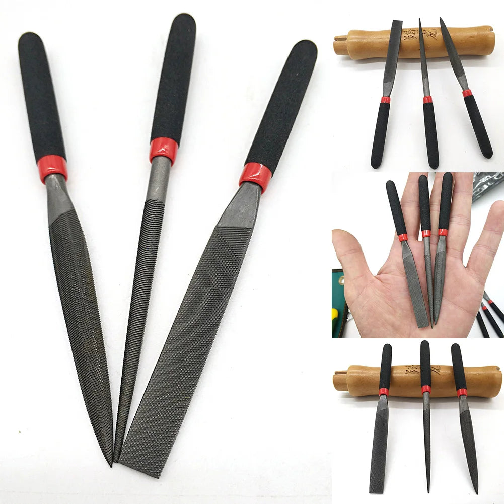 Hand Operated Tools Files Model Files Reliable 3Pcs/Set Half Round File Mini Files Round File Steel Flat File Home
