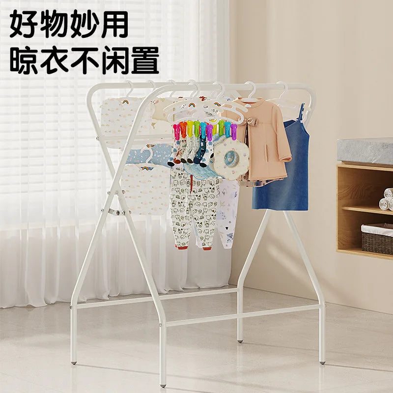Foldable Baby Bathtub with Stand Set Newborn Bath Station No Bend Heightened Rack Infant Bath Tub with Drying Clothes Stand