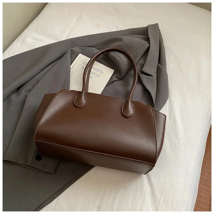 Luxury Women's Large Tote Bag Genuine Leather Shoulder Bags 2025 Female Retro Handbags High Quality Ladies Messenger Bag Black