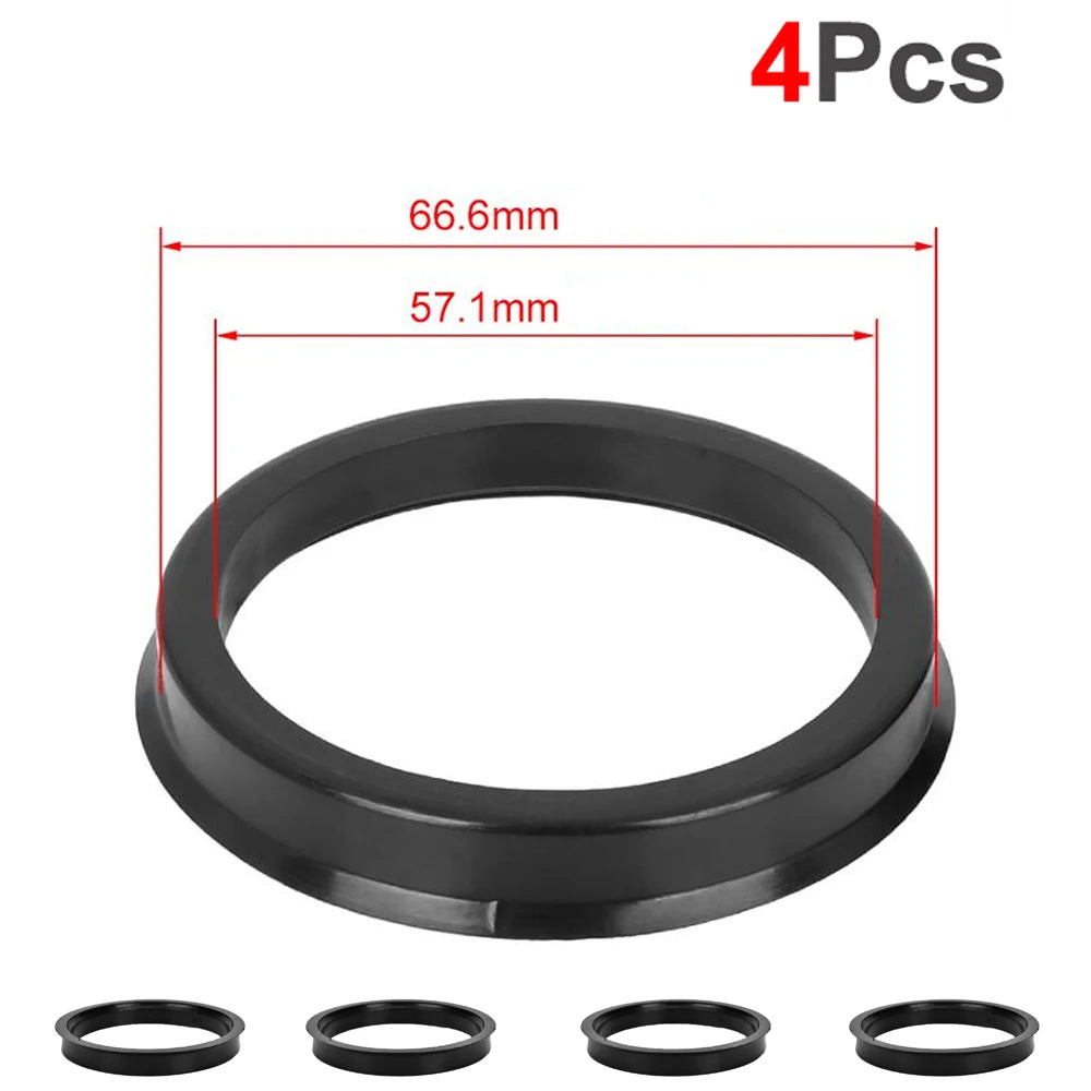 AUTCOAT 4Pcs/Set Automotive Car Plastic Wheel Hub Centric Rings Center Hubrings Bore 73.1-57.1 66.6-57.1