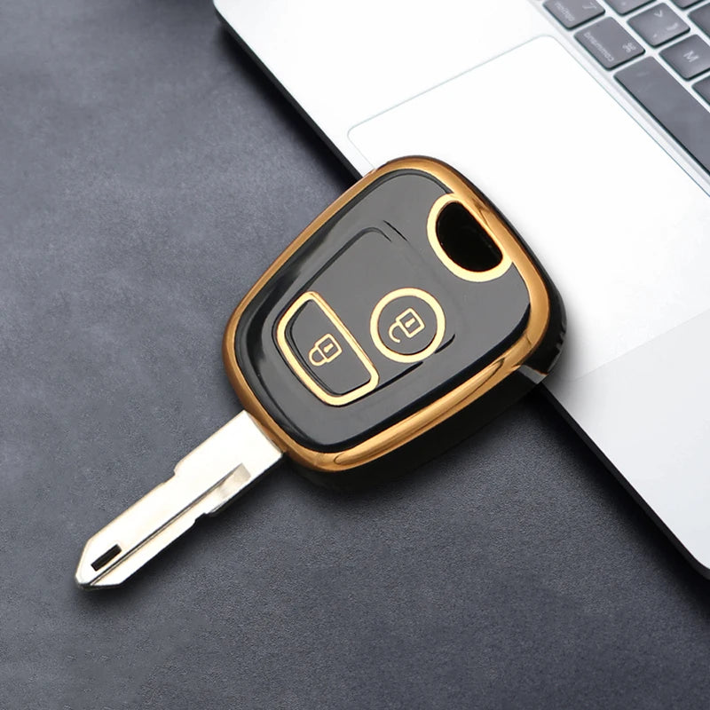 For Peugeot 107 206 207 307 For Citroen C1 C2 C3 C4 Picasso For Toyota Aygo TPU Car Remote Key Case Cover Shell Fob Keychain