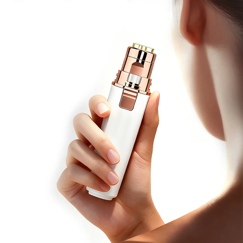 2 IN 1 Rechargeable Epilator Electric Eyebrow Trimmer Female Body Facial Lipstick Shape Hair Removal Mini Painless Razor Shaver