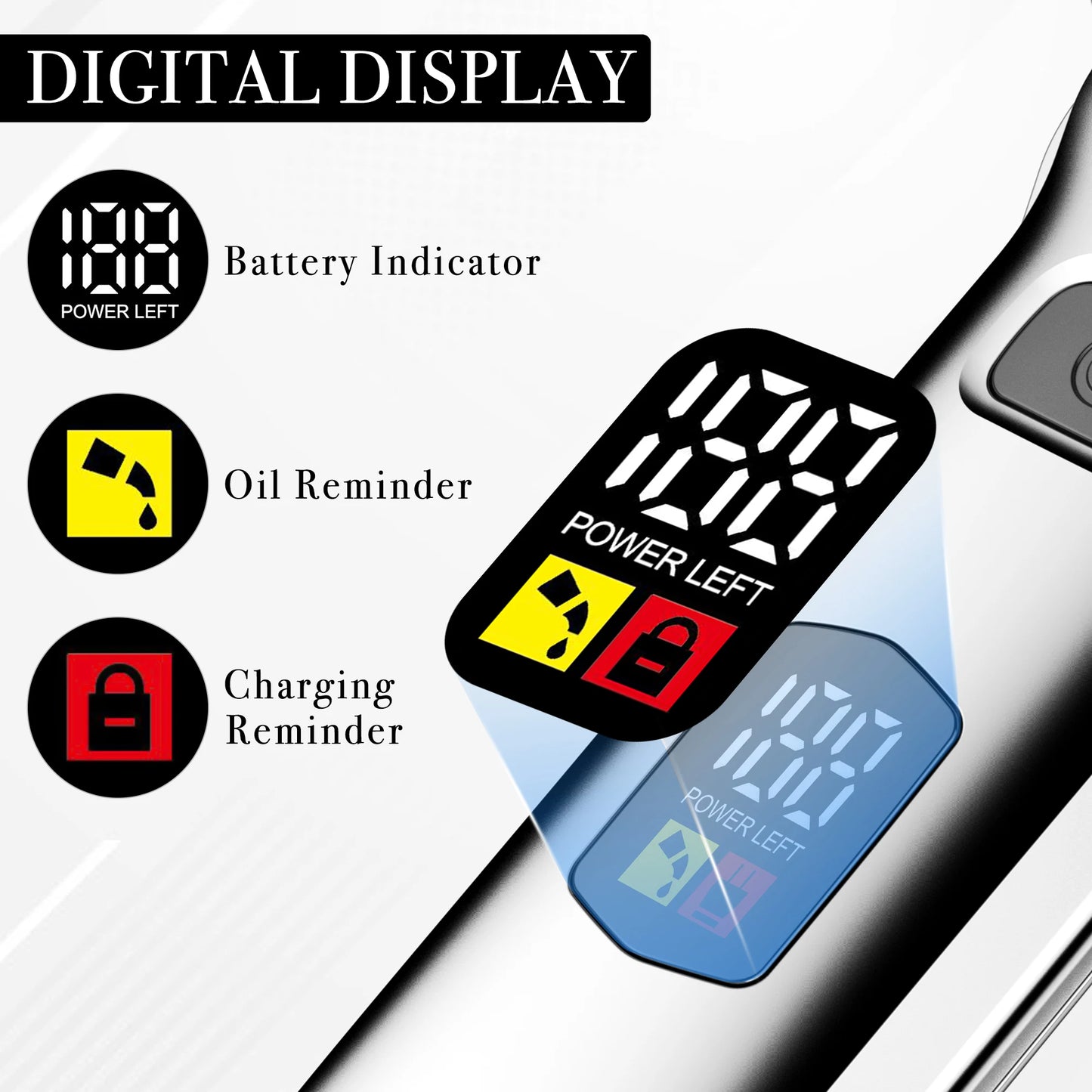 Hatteker Professional Cordless Hair Clipper Kit for Barbers - Powerful Electric Clippers with LCD Display for Men's Haircut