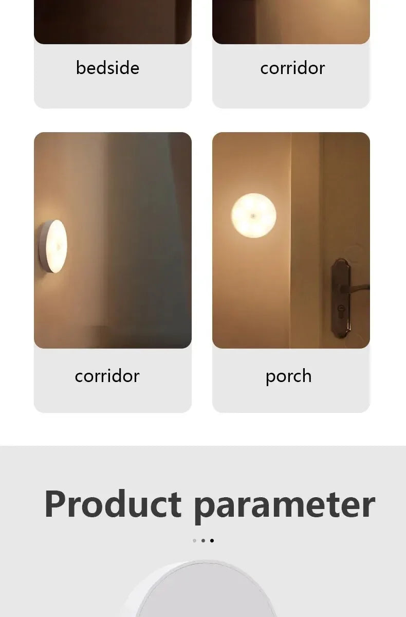 Human Intelligent Light Portable LED Night USB Charging Induction Emergency Bedside Cabinet WardrobeAutomatic Switch Lighting