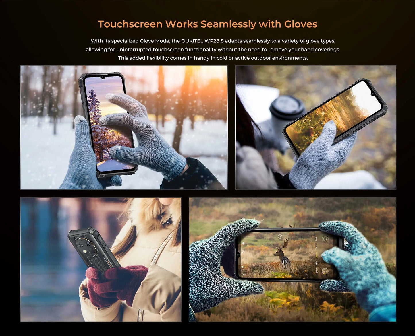 Oukitel WP28 S Rugged smartphone 6.52‘' HD 10600mAh 16GB (4+12)+128GB Android14 13MP Camera cellphone