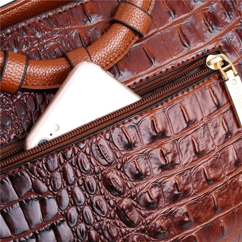 Luxury Handbags Women Bag Designer Crocodile Woman Leather Handbag Ladies Green Party Tote Shoulder Bags ショルダーウォレット Designer Bag