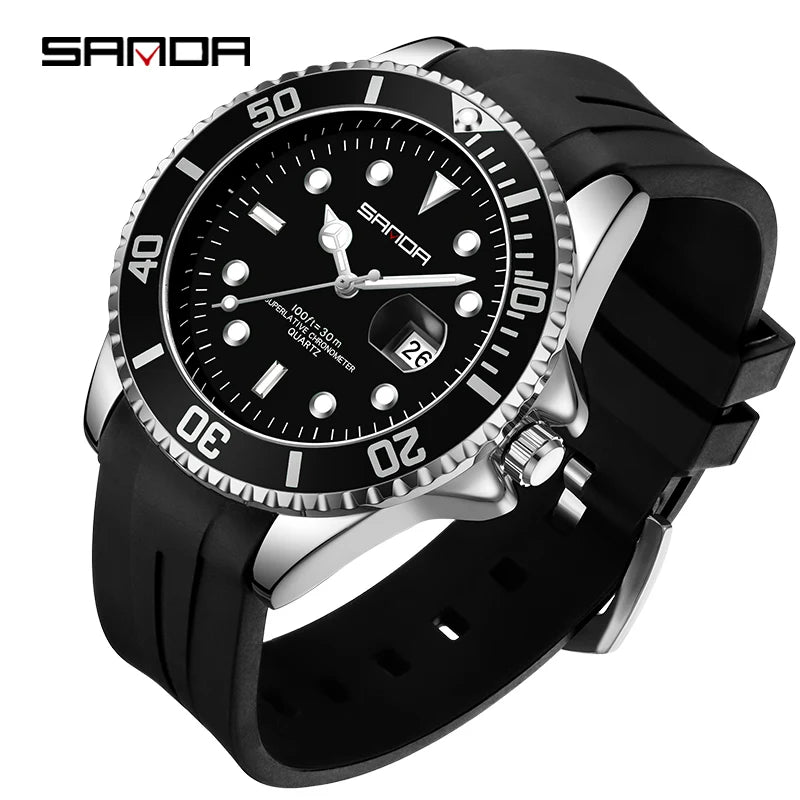 SANDA 2025Top Brand Luxury Fashion Men's Watches 30M Luminous Waterproof Quartz Wristwatch For Male Clock Calendar Relogio