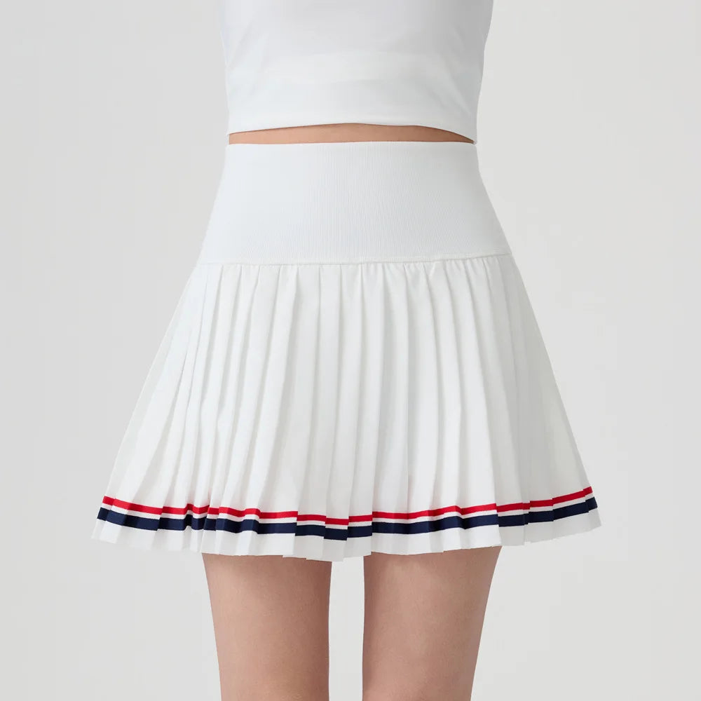 Women's High Waisted Tennis Skirt with Shorts 2-in-1 Quick Dry Yoga Skort Ladies Athletic Gym Running Skirt Summer Activewear