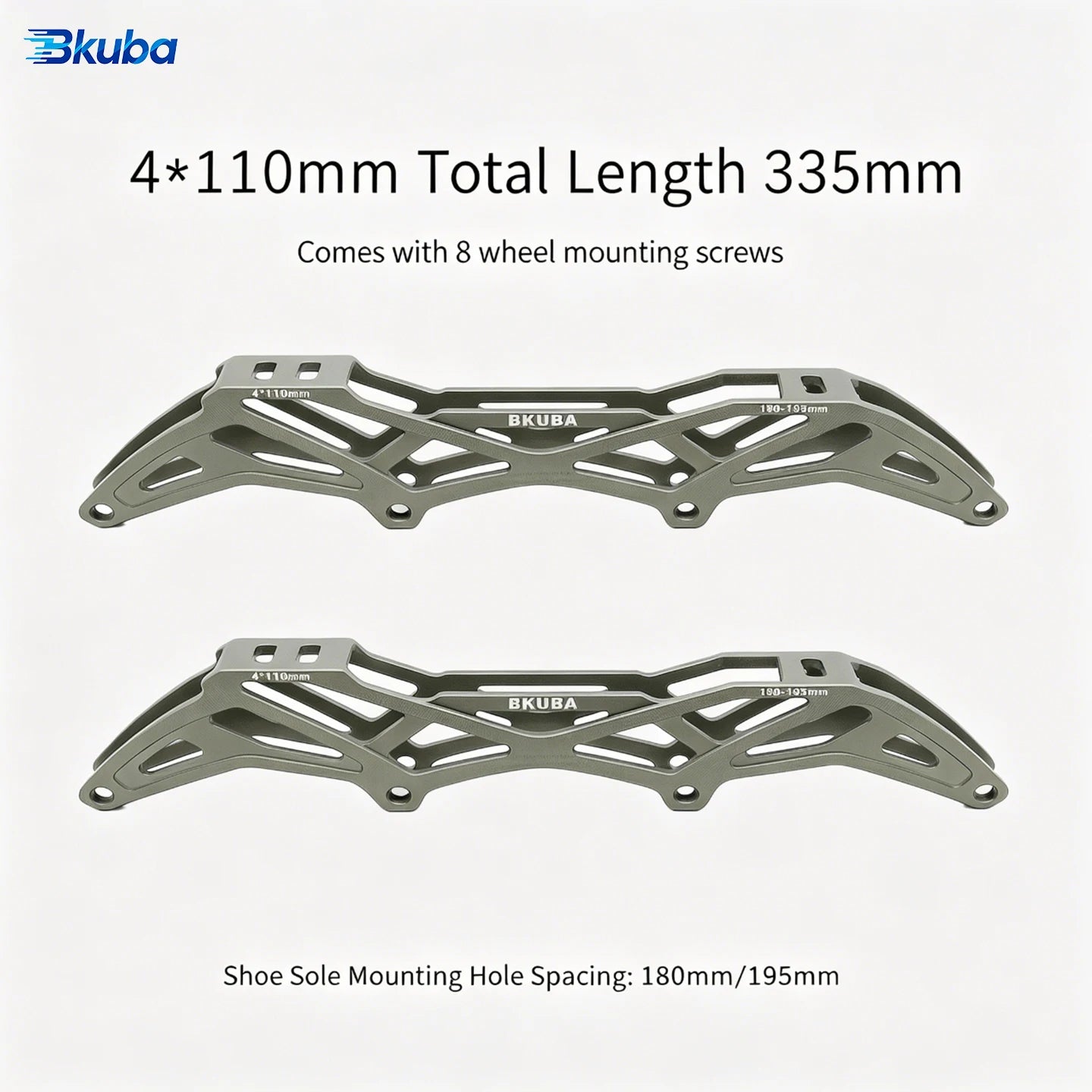 BKuba 4x90/100/110mm Speed Skate Frame, Aircraft Grade Aluminum CNC Machined Inline Skate Bracket
