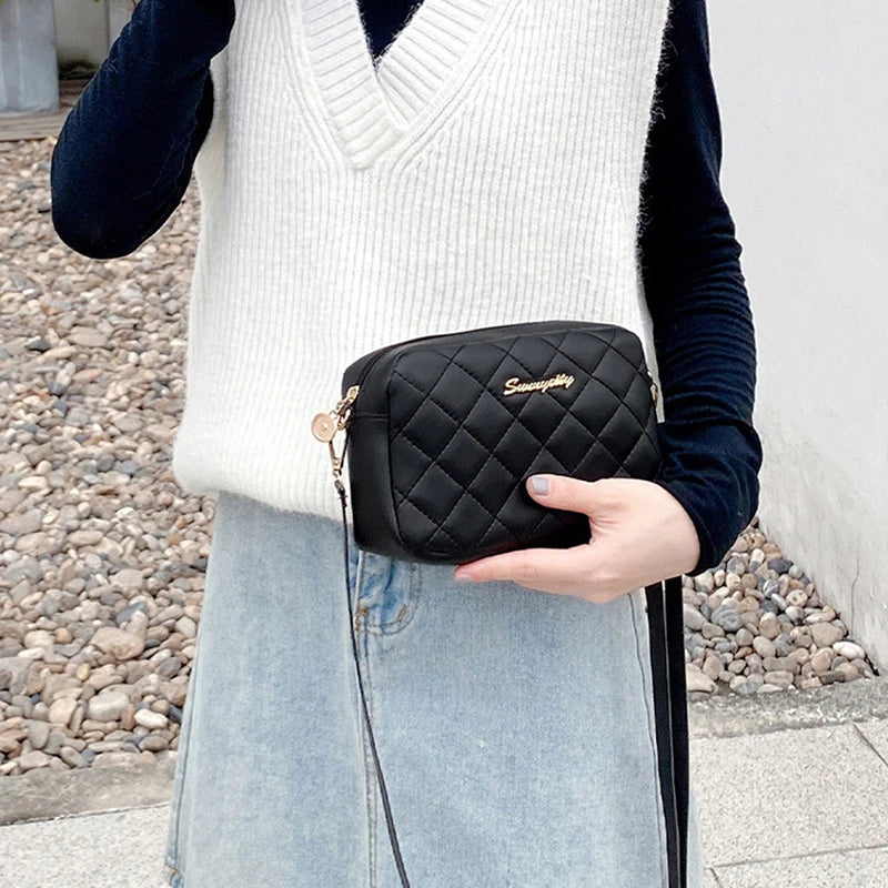 New·Fashion Ladies Crossbody Bags Luxury Tassel Small Messenger Bag For Women Lingge Embroidery Casual Female Shoulder Bag