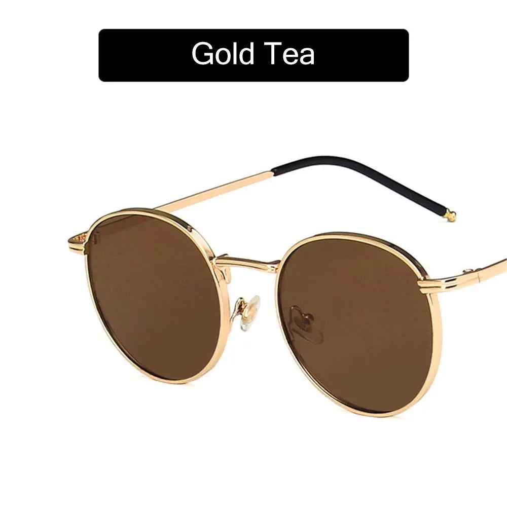 Fashion Glasses Fishing Metal Frame Shades Round Sun Glasses Women's Eyewear Women Men Sunglasses