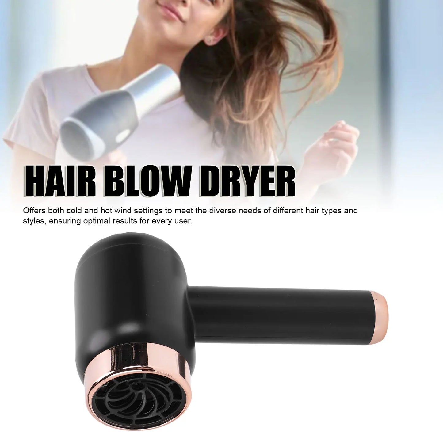 Portable Hair Dryer Cordless Hair Dryer 1000W USB Blow Dryer Negative Ionic Hot and Cold Wind High Speed for Home Travel