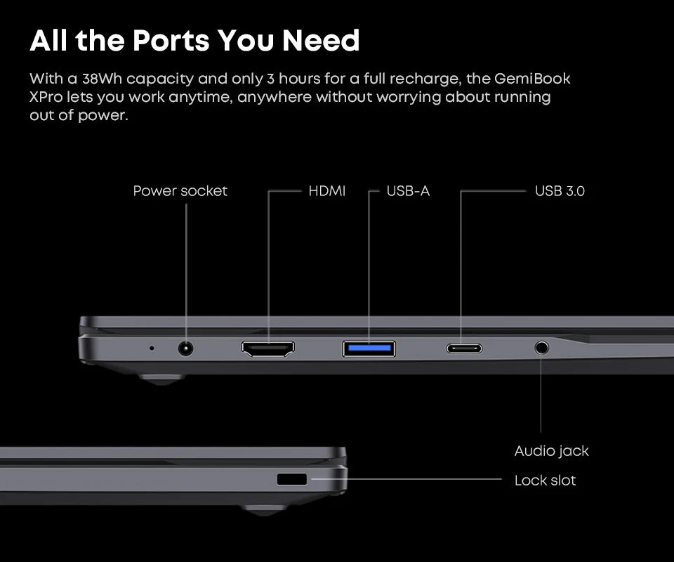CHUWI GemiBook XPro Laptop 8GB LPDDR5 256GB SSD Intel N100/N150 UHD Graphics 12th Gen 14.1'' FHD 1920*1080 Windows 11 Laptops
