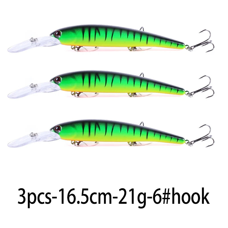 1pcs 16cm 20g Deep Diving Large Minnow Wobbler Lure Artificial Hard Bait Crankbait Bass Pike Perch Walleye Fishing Tackle
