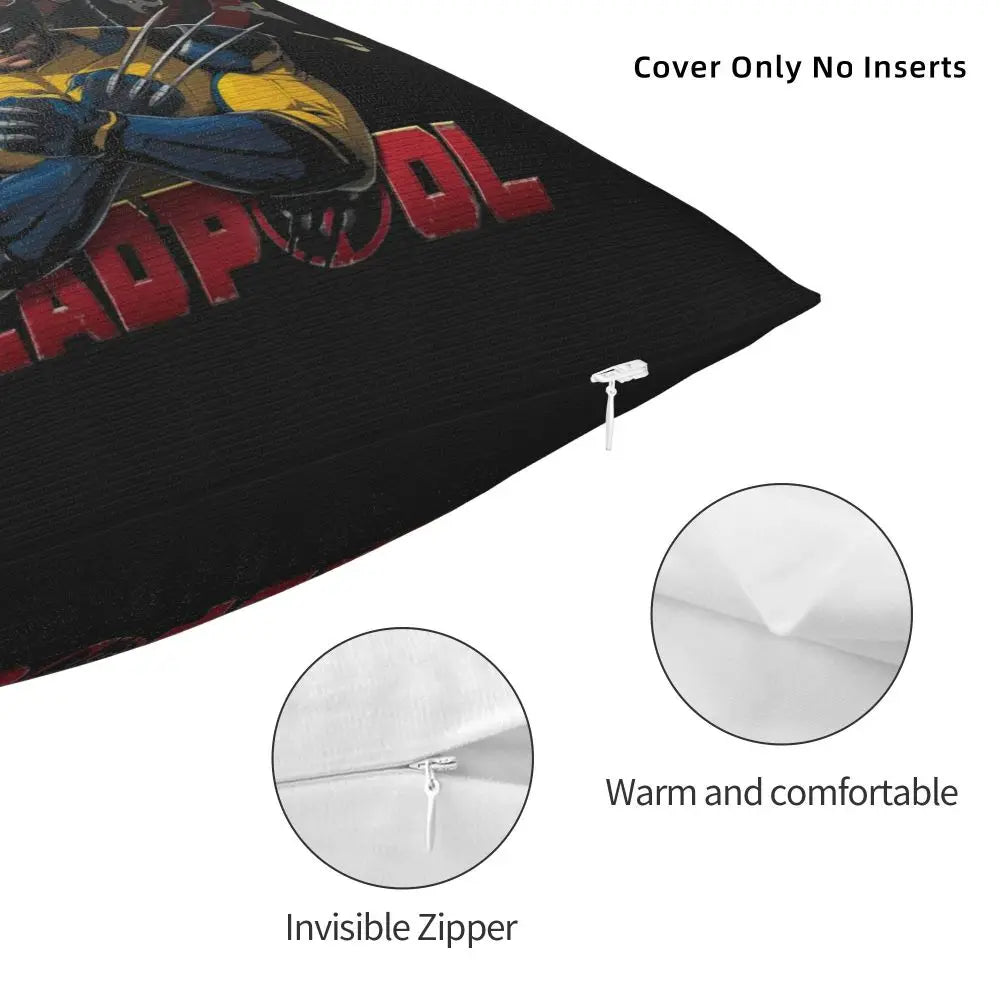 Custom Deadpool Wolverine Cartoon Manga Cushion Cover Soft Cute Pillows