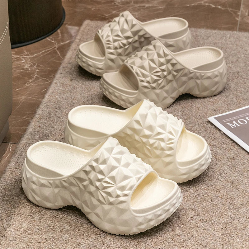 Women's Chunky Platform Slippers Summer Comfort Soft Thick Bottom Slides Woman for Sandals New Open Toe Non-slip Beach Shoes