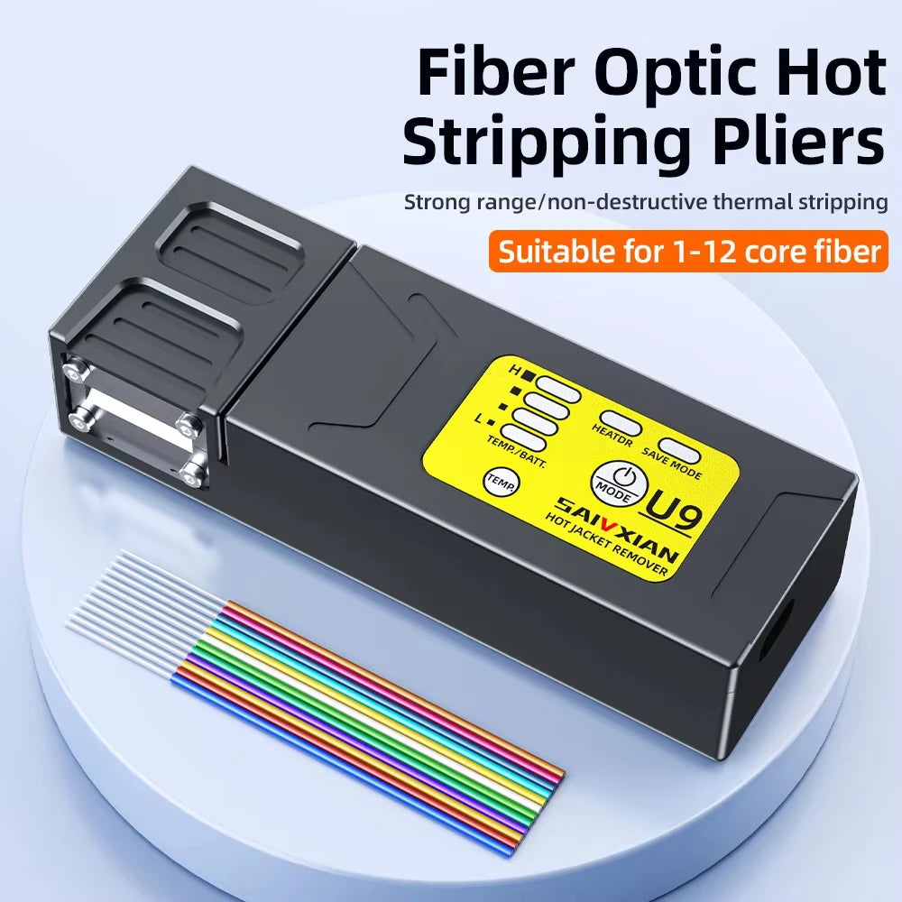 U9 Heated Thermal Stripper Pliers Optical Fiber Cable Stripping Tool Ribbon Slitter for Cable Fusion Work