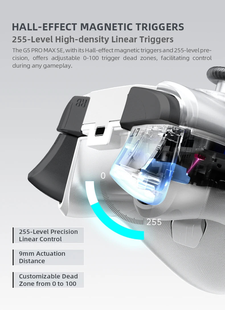 MACHENIKE G5Pro Max SE Gaming Controller Charging Dock Optional Hall Effect Joysticks Triggers RGB Light Wireless Gamepad