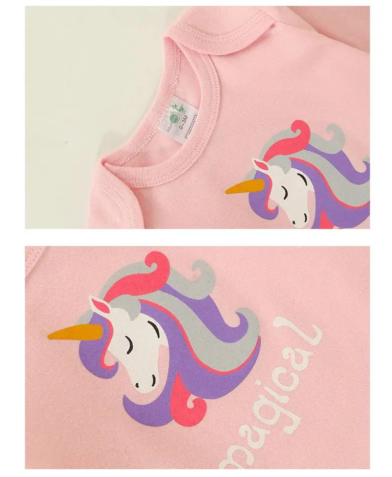 4 Pieces Baby Clothing Infant Bodysuit Long Sleeve High Quality Newborn Clothes Sets Pure Cotton Cartoon Kids Clothing for 0-12M