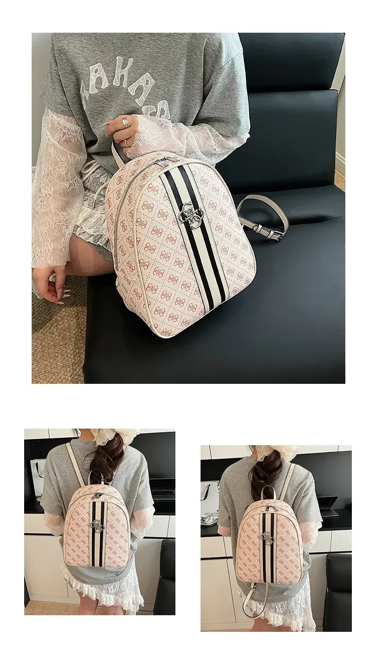 Luxury large capacity outdoor travel handbag, modern trendy women's backpack, classic design zipper shoulder bag