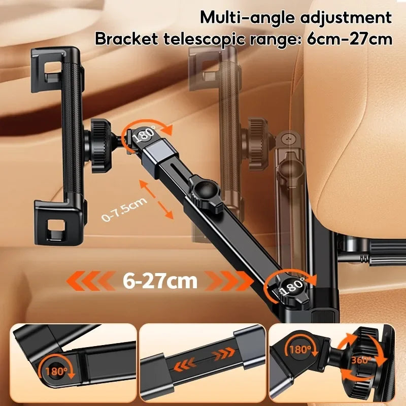 Hipacool Car Phone Holder Tablet Seat Back Stand Headrest Back Seat with 360° Rotatable for 4.7-12.9" for iPhone iPad Universal