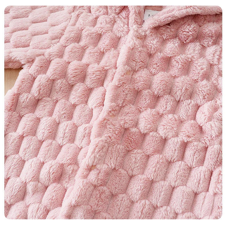 Newborn Baby Romper Winter Flannel pink Hooded ears long sleeve Unisex Baby Bodysuits 0-18 months Girl Comfort Clothes