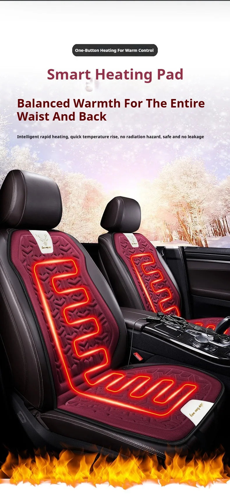 Universal Heated Car Seat Cover 12V Winter Seat Cushion Warm Velvet Plush Seat Protector Car Heating Mat Auto Accessories