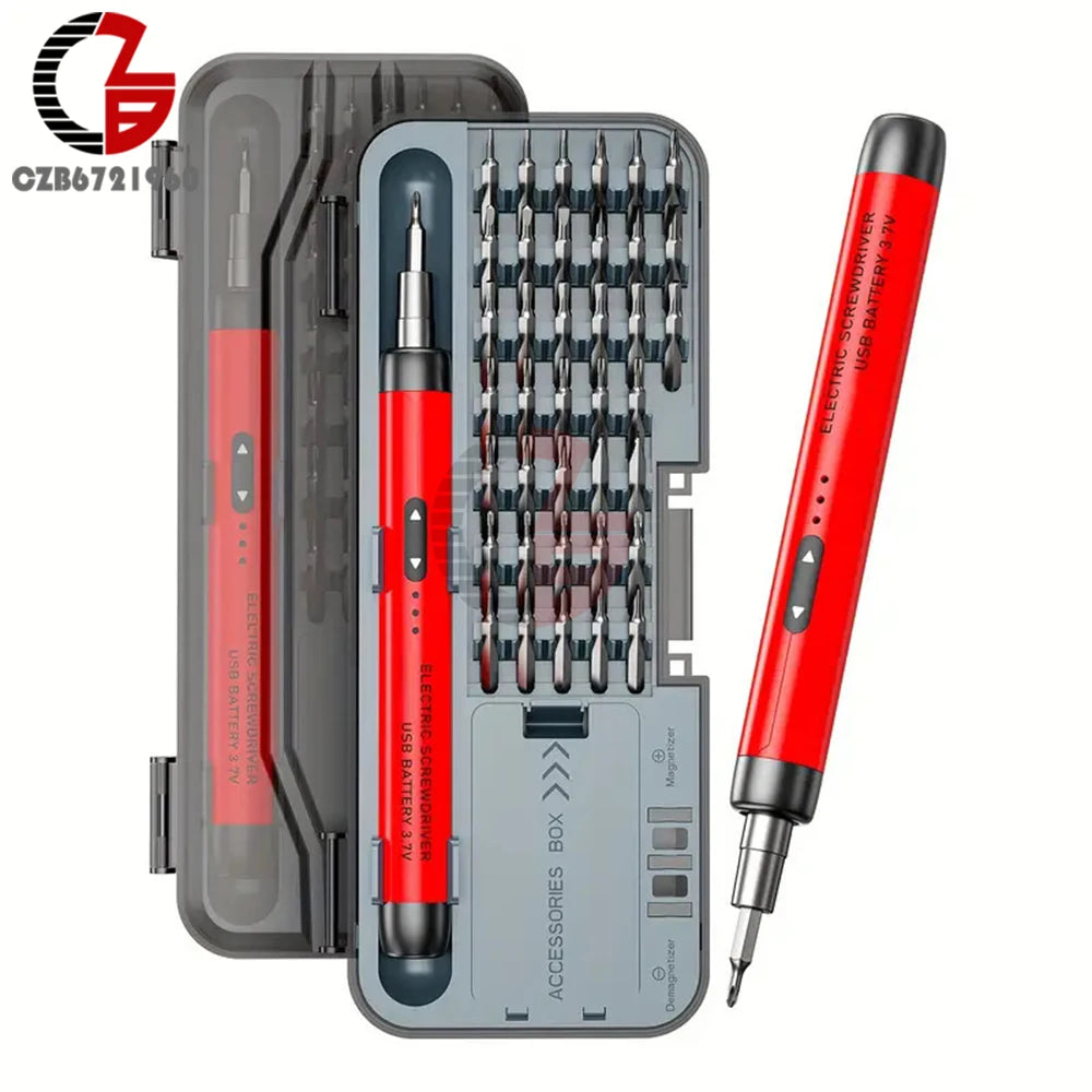USB Electric Screwdriver Set High Torque Screwdriver Power Tool Mini Drill Bits Precision Screwdriver Head Kit Home Repair Tools