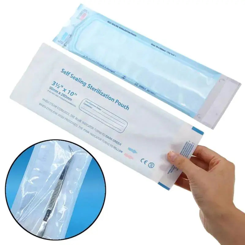 200PCS Self-Sealing Sterilizer Pouches Bags 4 Size Disposable Nail Art Disinfection Bag Tattoo Nail Dental Tool Storage Bag