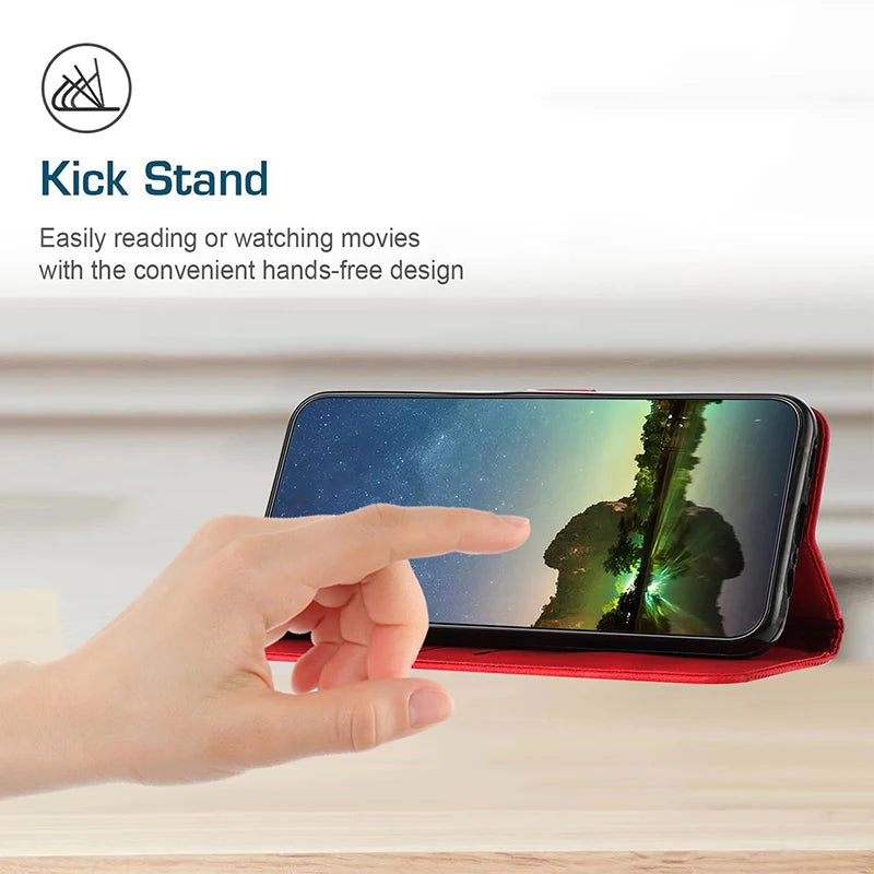 Stand Flip Wallet Case for Xiaomi Redmi 14C 13C 13R 12C 12 13 4G 5G 10 2022 11a 10C 10A 9C 9A 8A 7 8 6A Leather Protect Cover