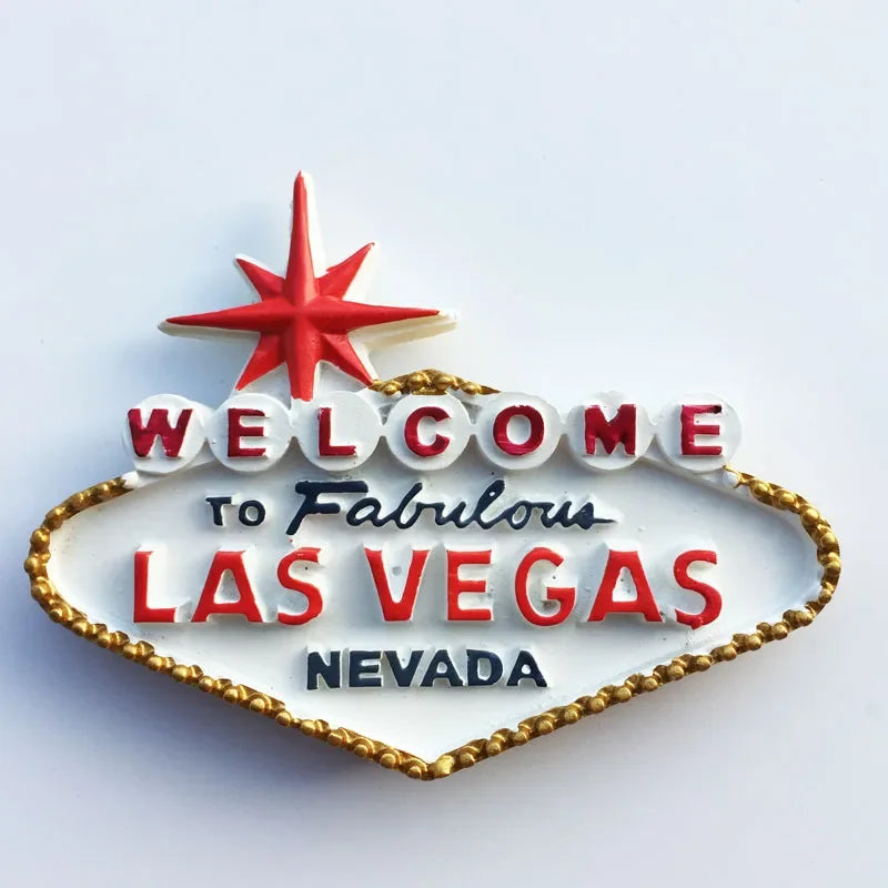 World Tourism Fridge Magnet Souvenir USA Las Vegas Florida Cultural Landscape Refrigerator Stickers Gift Set Home Decoration