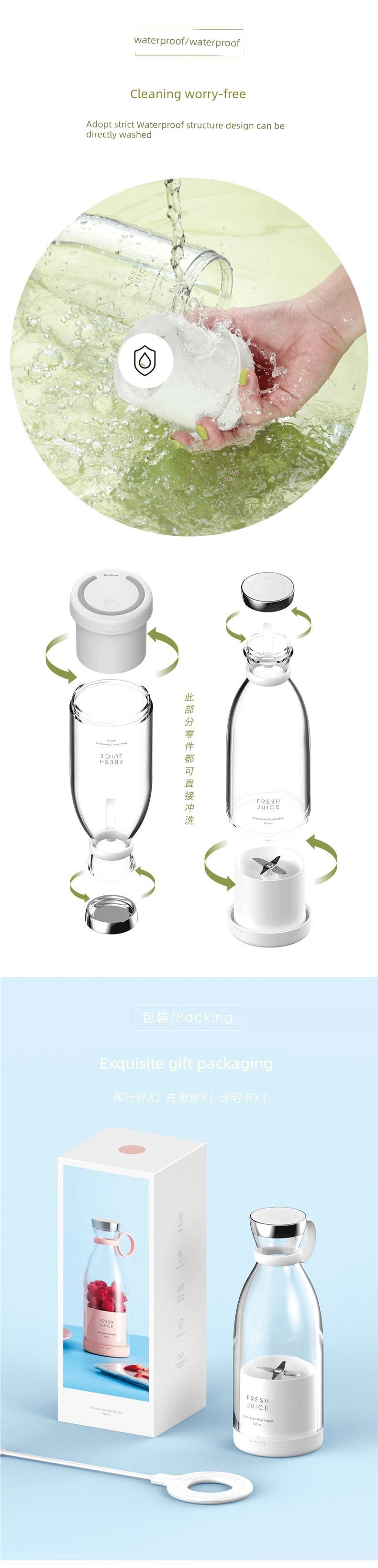 Portable Juicer Cup 2025 New Arrival Small Portable Automatic Fruit Juicer Good-looking Weight Loss Juice Cup