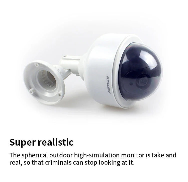 Fake Dummy Camera Outdoor IP54 Rainproof Security Surveillance Flash Dome Camera with CCTV Warning Sticker Easy to Install