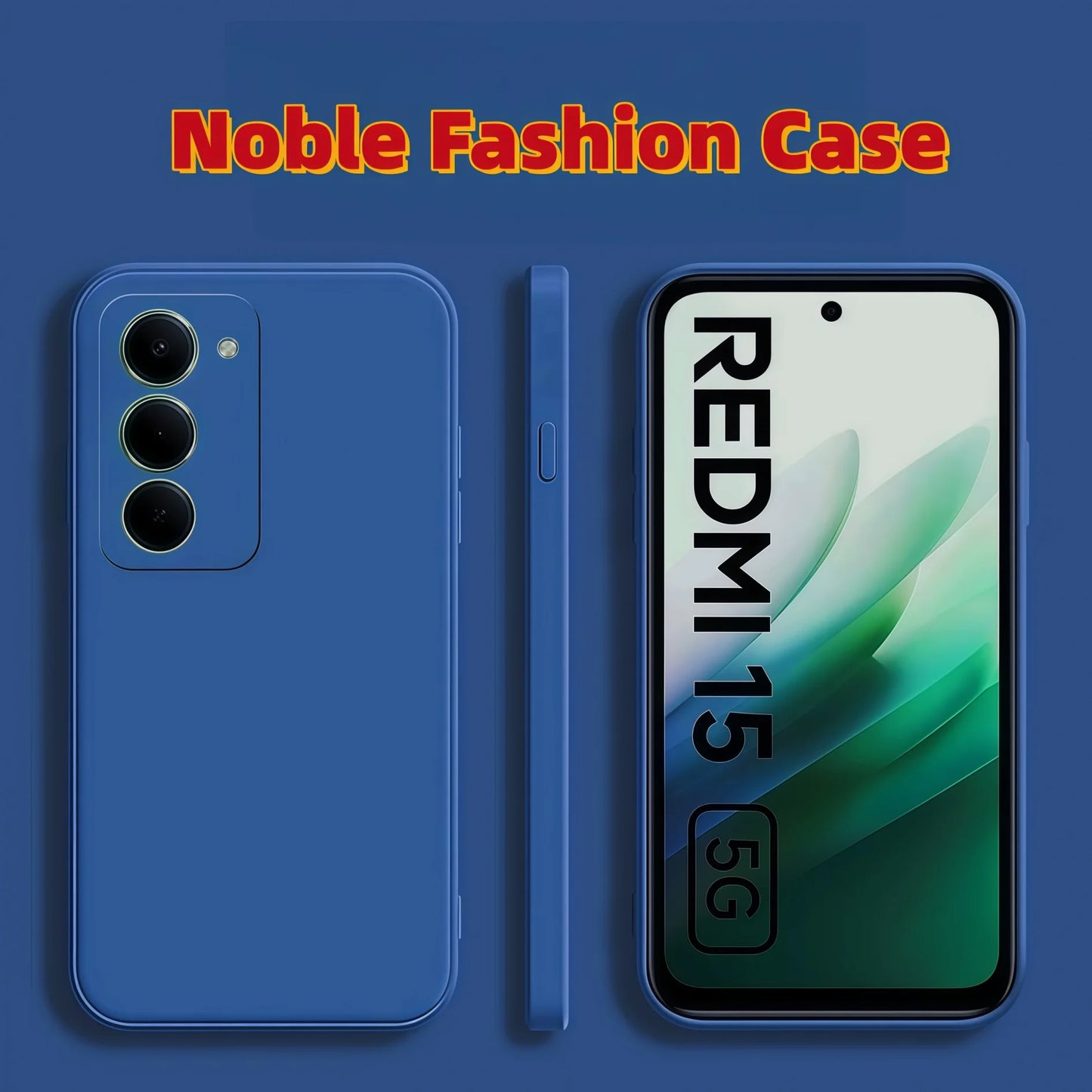 Noble Fashion Solid Colour Shockproof Protective Liquid Silicone Phone Case For Redmi 15