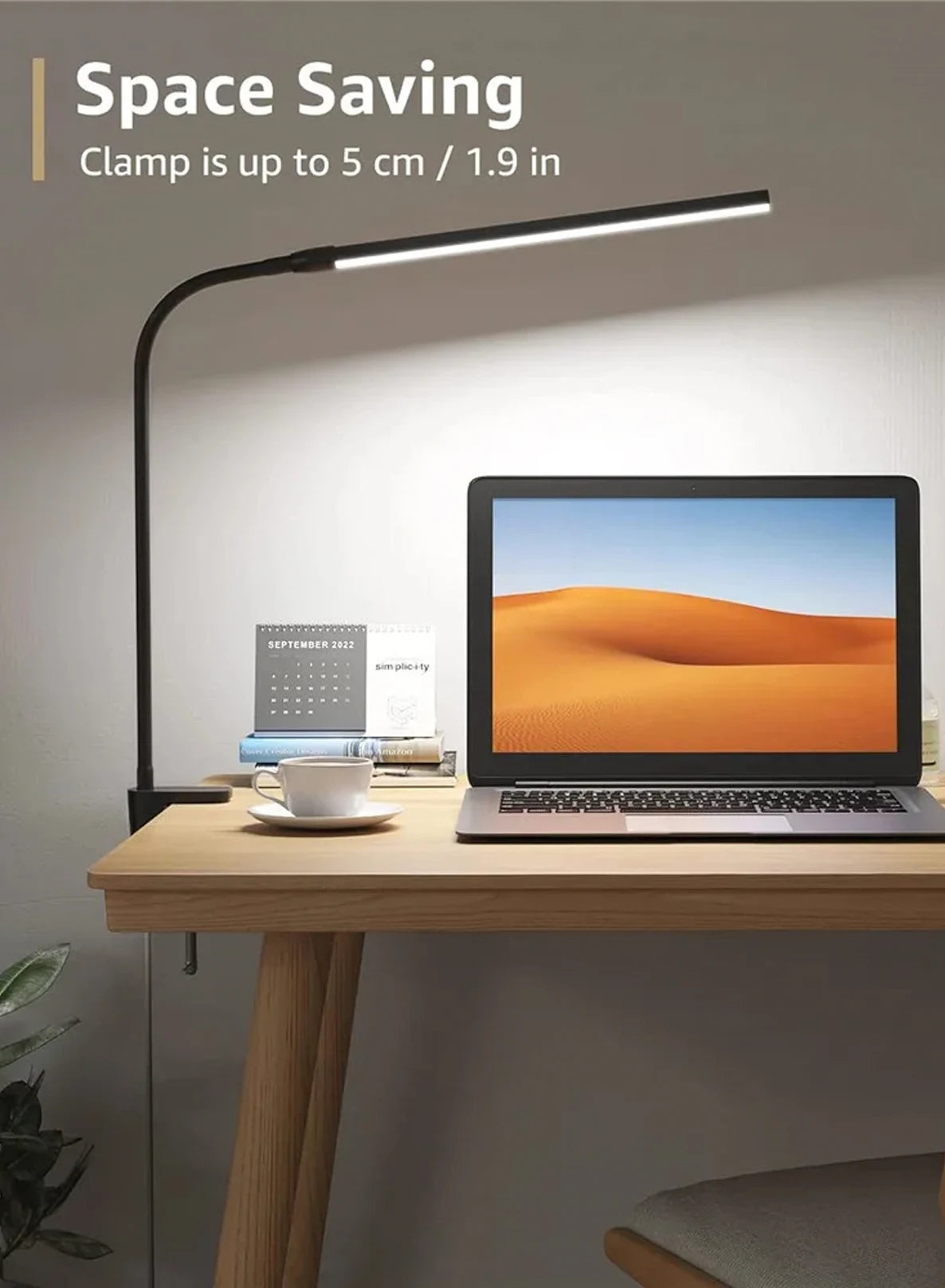 LED Double/Single Head Reading Desk Lamp Foldable Swing Arm Table Lamp with Clip Dimmable Workstation Office PC Eye Protection