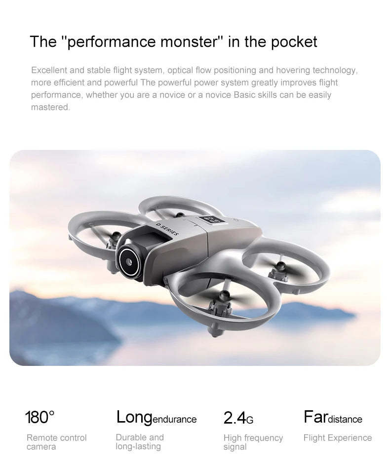D16 Mini RC Quadcopter Drone Wide Angl 1080P HD Dual Camera 5G WIFI FPV UAV Obstacle Avoidance Optical Flow Perfect  Outdoor Toy