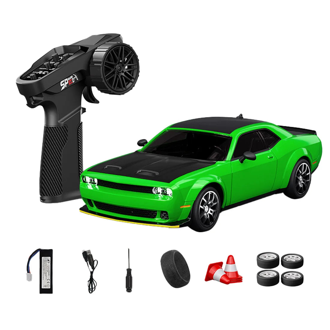 D24 1:24 RC Drift Car 4WD Proportional High Speed Racing Vehicle with ESP Gyro Underglow LED Dual Tires Remote Control Sport Car