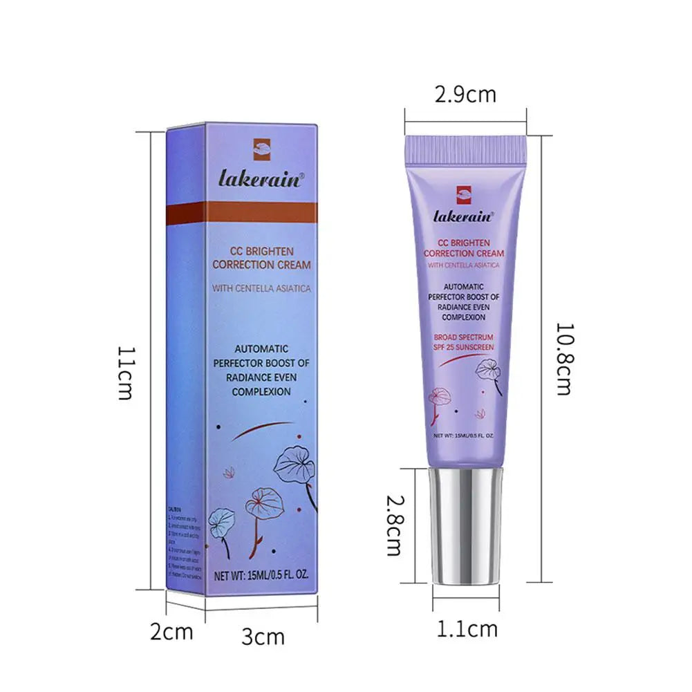 3 Colors Centella Asiatica Korean High Coverage Foundation CC Cream Color Changing Cream for Face Base Makeup 1/3pcs