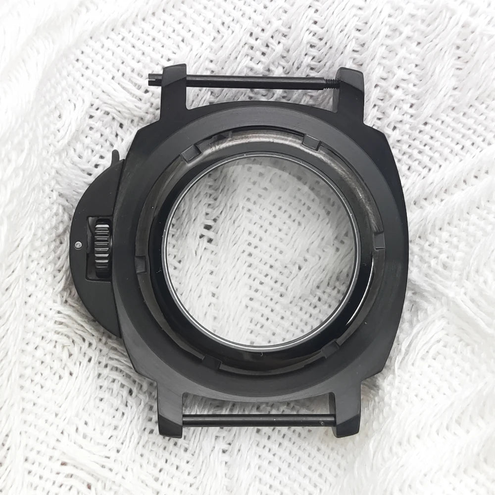 40mm No logo Safety Lock Watch Case Crown Protecting Device With Lever For Seiko Panerai Luminor NH35 Automatic Movement ModPart
