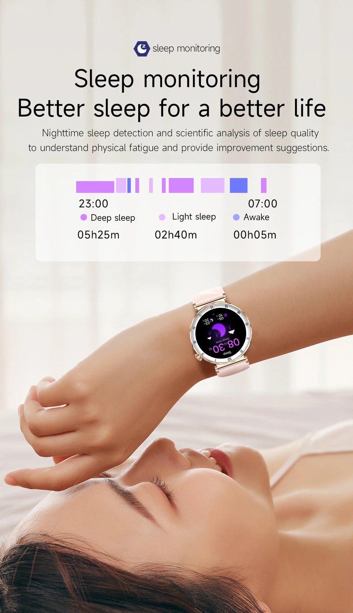 LIGE 1.19"Ultra-Slim AMOLED HD Display Fitness Tracker Smartwatch Bluetooth Call Heart Rate Monitor Waterproof Smart Watch Women