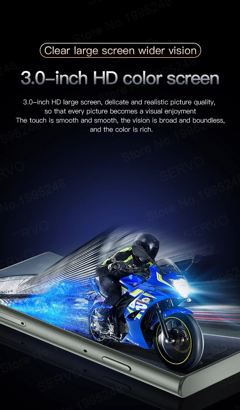 SERVO S24 MINI Android Smartphone 4G Network 2 SIM standby Play Store Face Unlock 3.0" Color Screen Mini Card Smart Mobile Phone