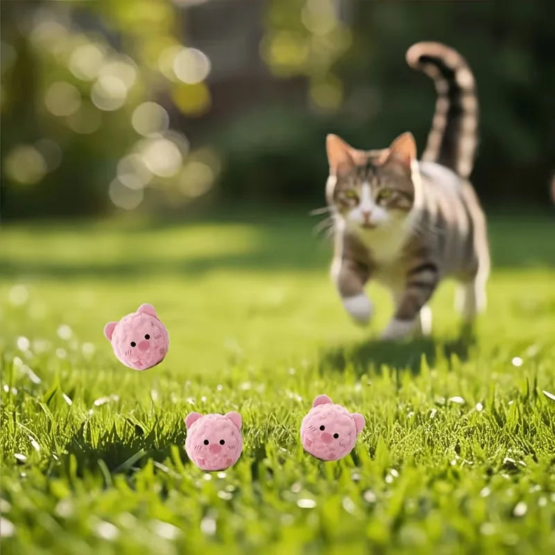 Pink little pig pet interactive bouncing sound toy ball, a fun companion toy for dogs and cats, can make sounds to attract dogs