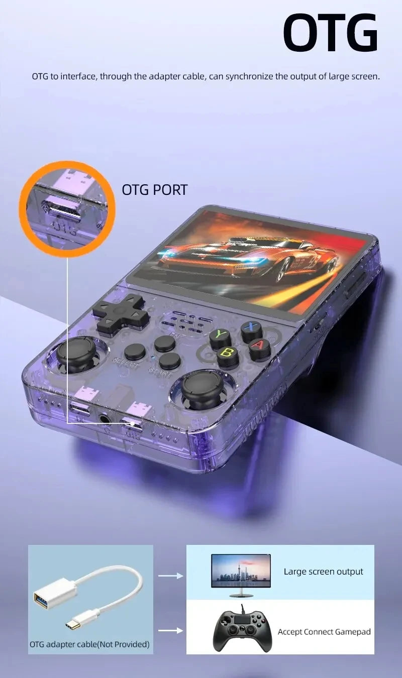 Retro R36S handheld game console 3.5-inch IPS screen Linux system 128GB portable pocket player for gaming
