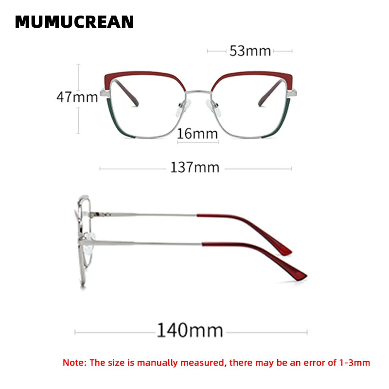 Fashionable anti-blue light glasses for women with a spring-legged metal frame in two colors; suitable for myopia.