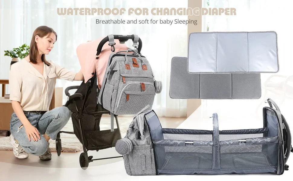 New Baby Diaper Bag Nappy Stroller Bags For Baby Maternity Bag Backpacks Crib Newborn Mommy Bag Changing Table Baby Bags For Mom